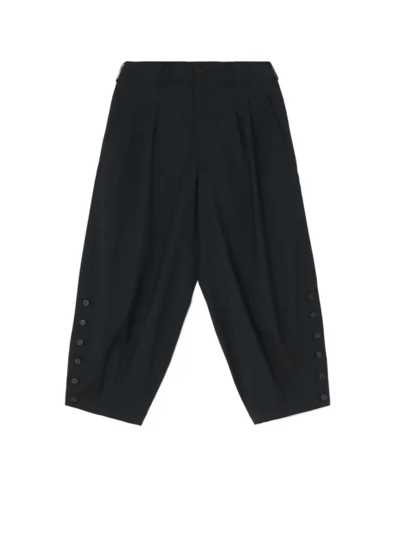 T/W GABARDINE BALLOON SILHOUETTE PANTS WITH HEM BUTTON DESIGN sold by Yohji Yamamoto