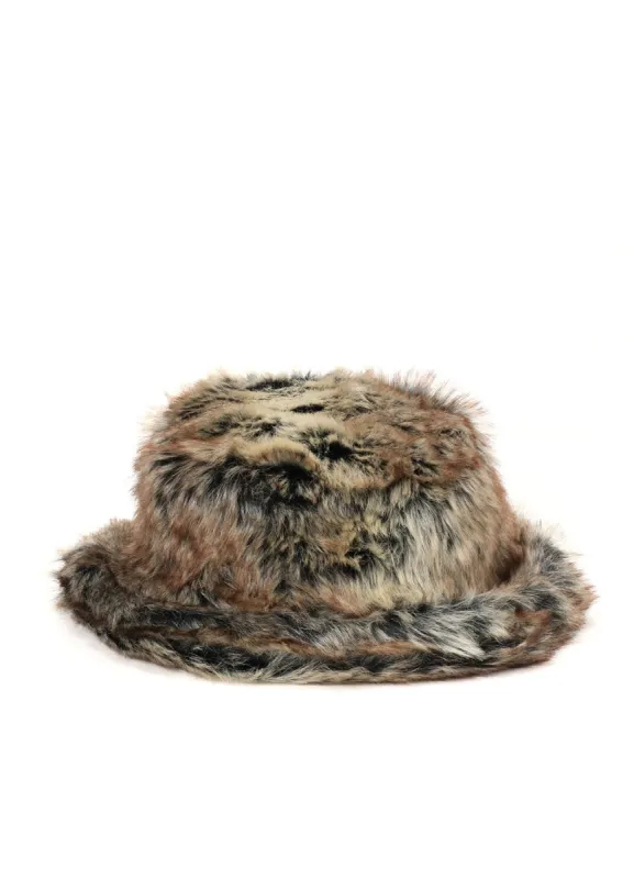 ANIMAL PATTERN ECO FUR BUCKET HAT sold by Yohji Yamamoto
