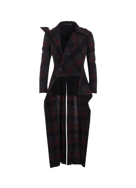 GREY OMBRE PLAID D TUXEDO JACKET sold by Yohji Yamamoto