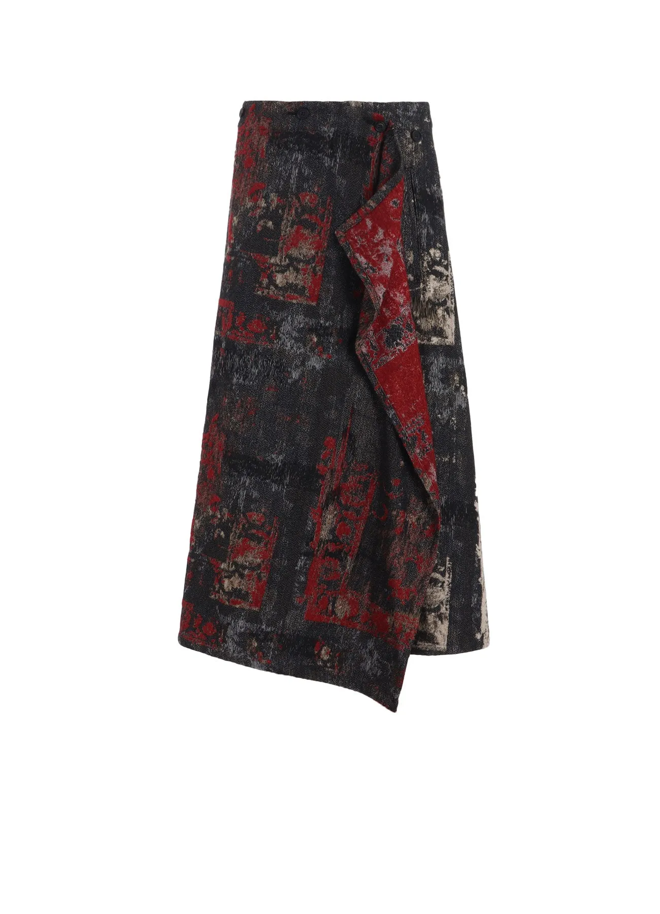 FLORAL JACQUARD WRAP FLARE SKIRT sold by Yohji Yamamoto