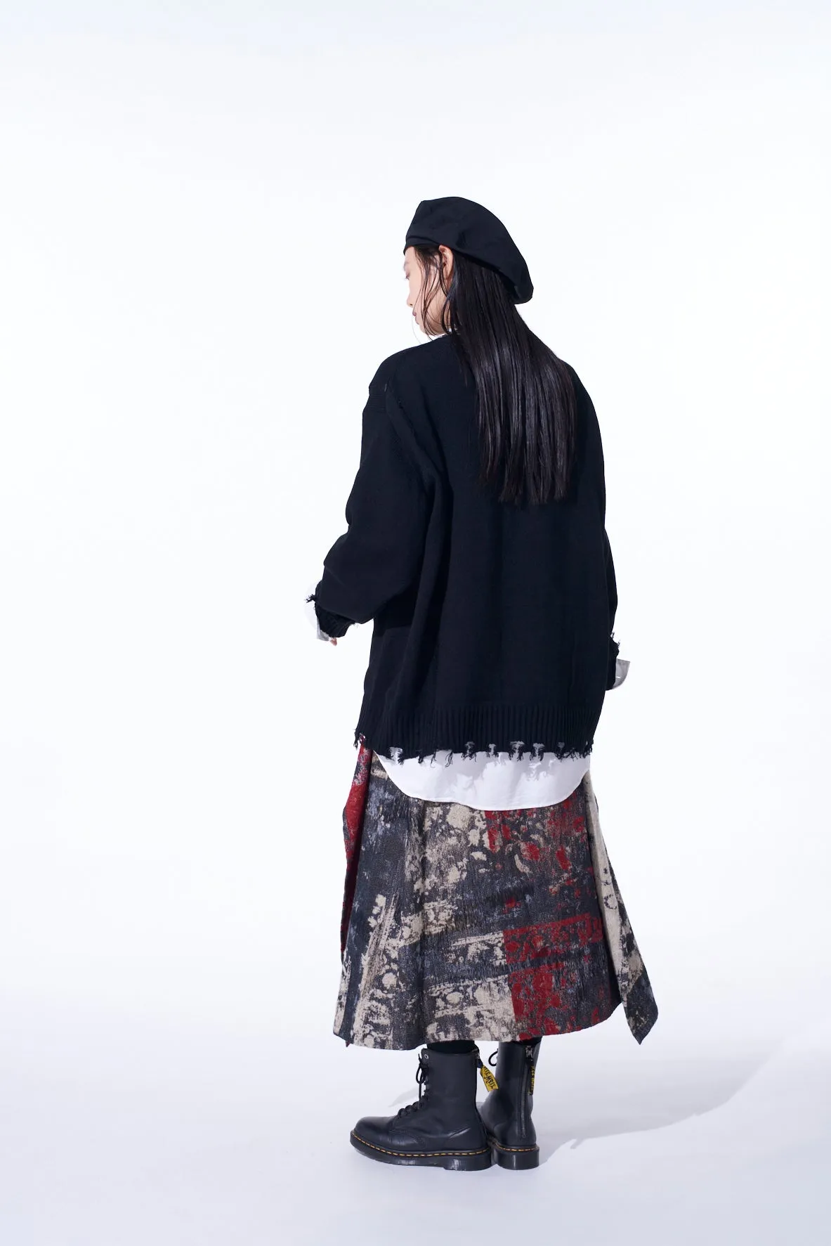 FLORAL JACQUARD WRAP FLARE SKIRT sold by Yohji Yamamoto product image thumbnail 4