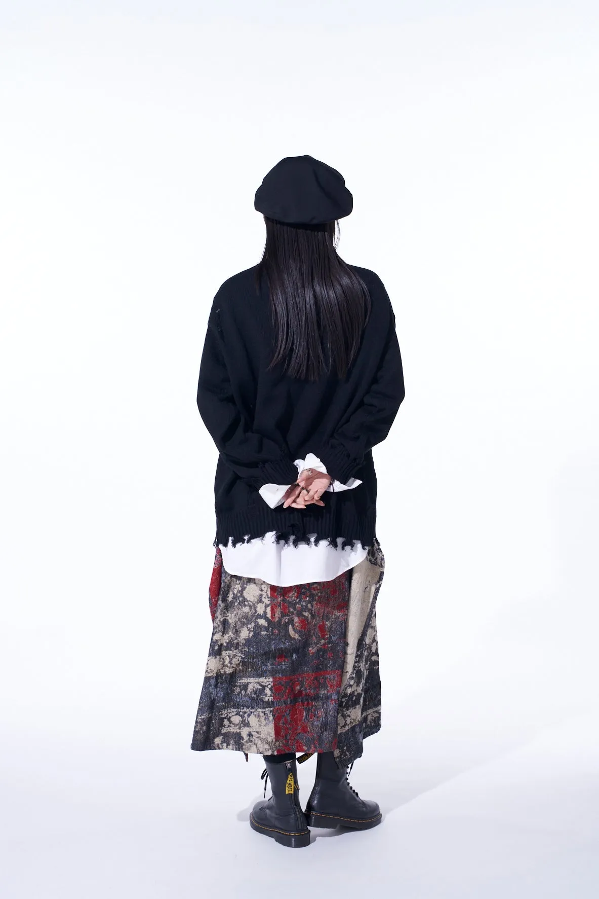 FLORAL JACQUARD WRAP FLARE SKIRT sold by Yohji Yamamoto product image thumbnail 5