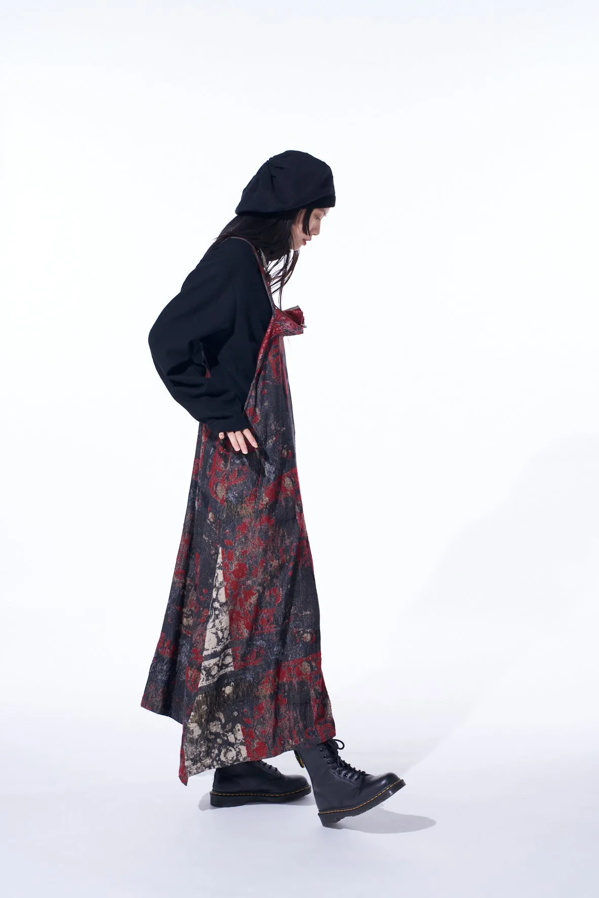 FLORAL JACQUARD PLEATED SHOULDER STRAP DRESS sold by Yohji Yamamoto product image thumbnail 5