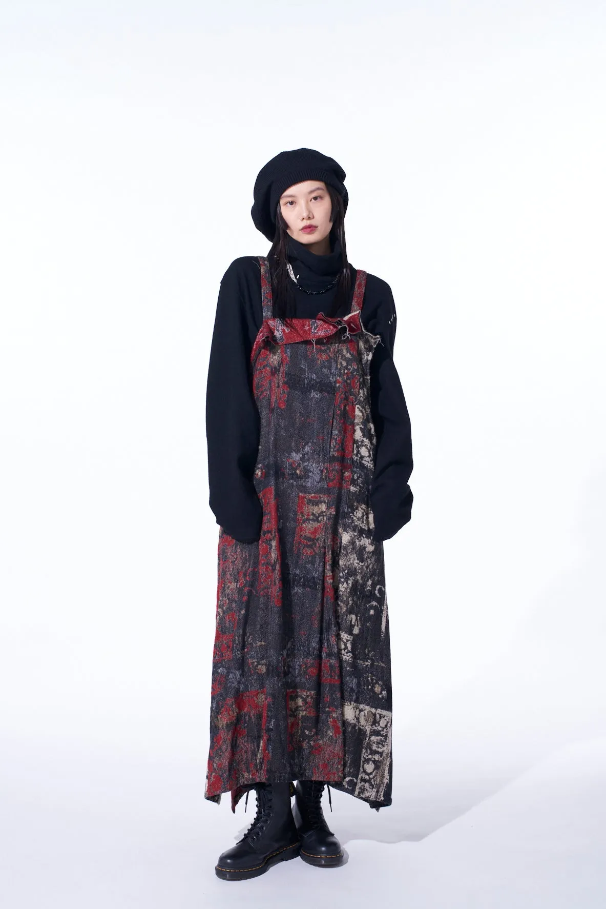 FLORAL JACQUARD PLEATED SHOULDER STRAP DRESS sold by Yohji Yamamoto product image thumbnail 2