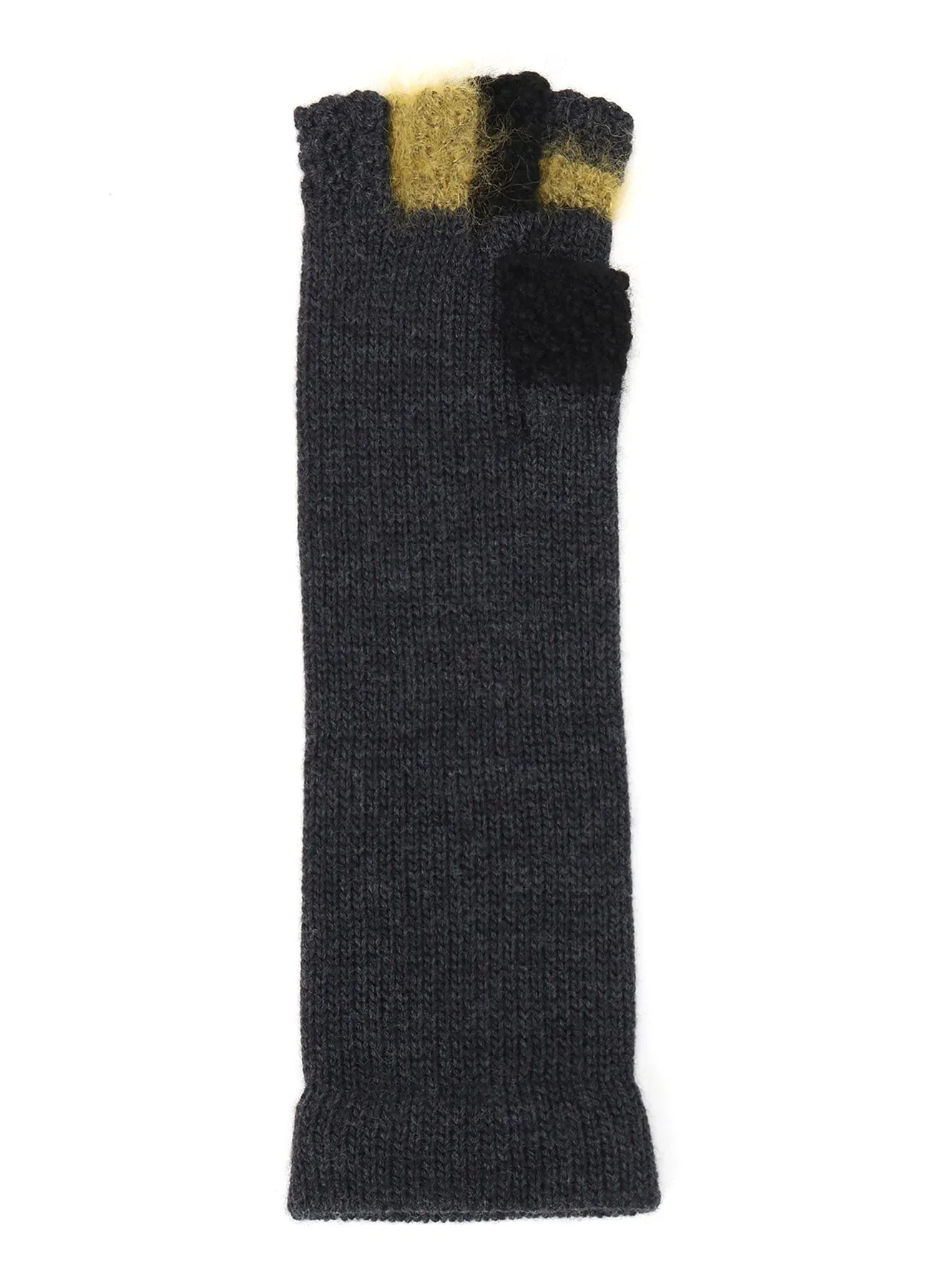 W SLUB×MOHAIR PATCHED FINGERLESS LONG GLOVES sold by Yohji Yamamoto product image thumbnail 4