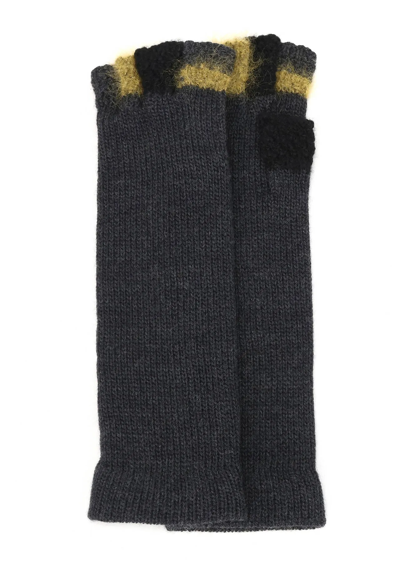 W SLUB×MOHAIR PATCHED FINGERLESS LONG GLOVES sold by Yohji Yamamoto product image thumbnail 3