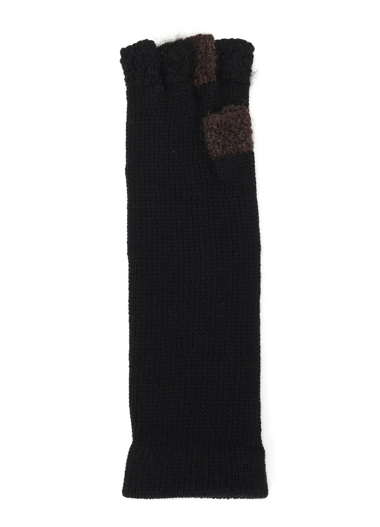 W SLUB×MOHAIR PATCHED FINGERLESS LONG GLOVES sold by Yohji Yamamoto product image thumbnail 4