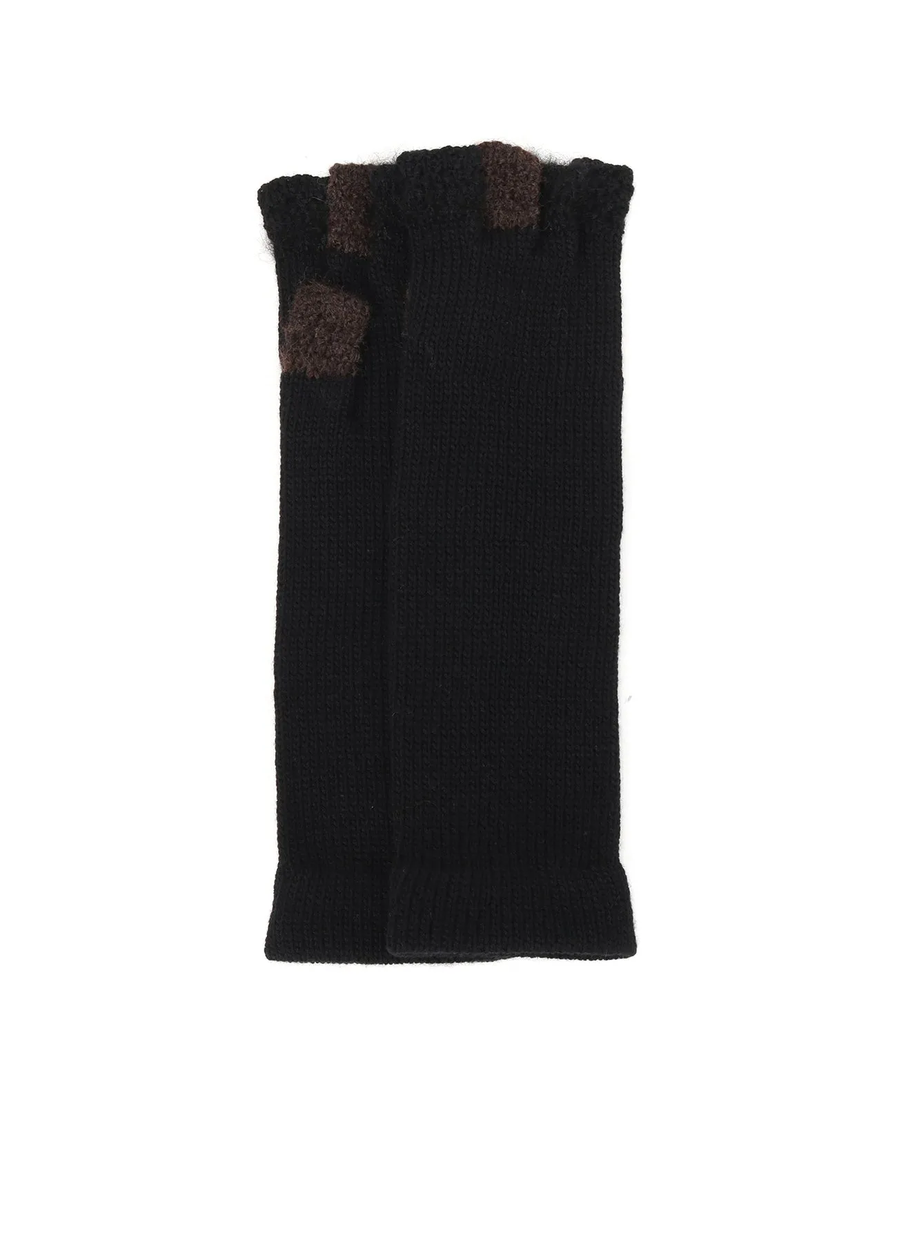W SLUB×MOHAIR PATCHED FINGERLESS LONG GLOVES sold by Yohji Yamamoto