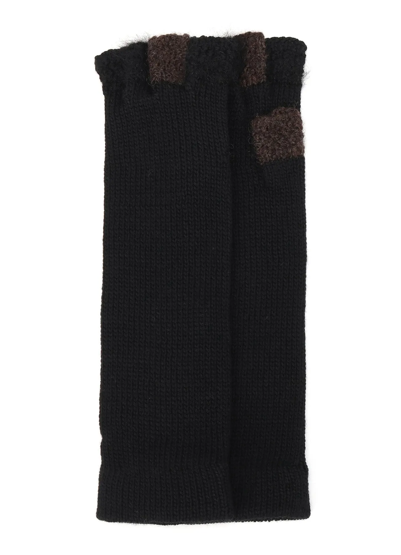 W SLUB×MOHAIR PATCHED FINGERLESS LONG GLOVES sold by Yohji Yamamoto product image thumbnail 3