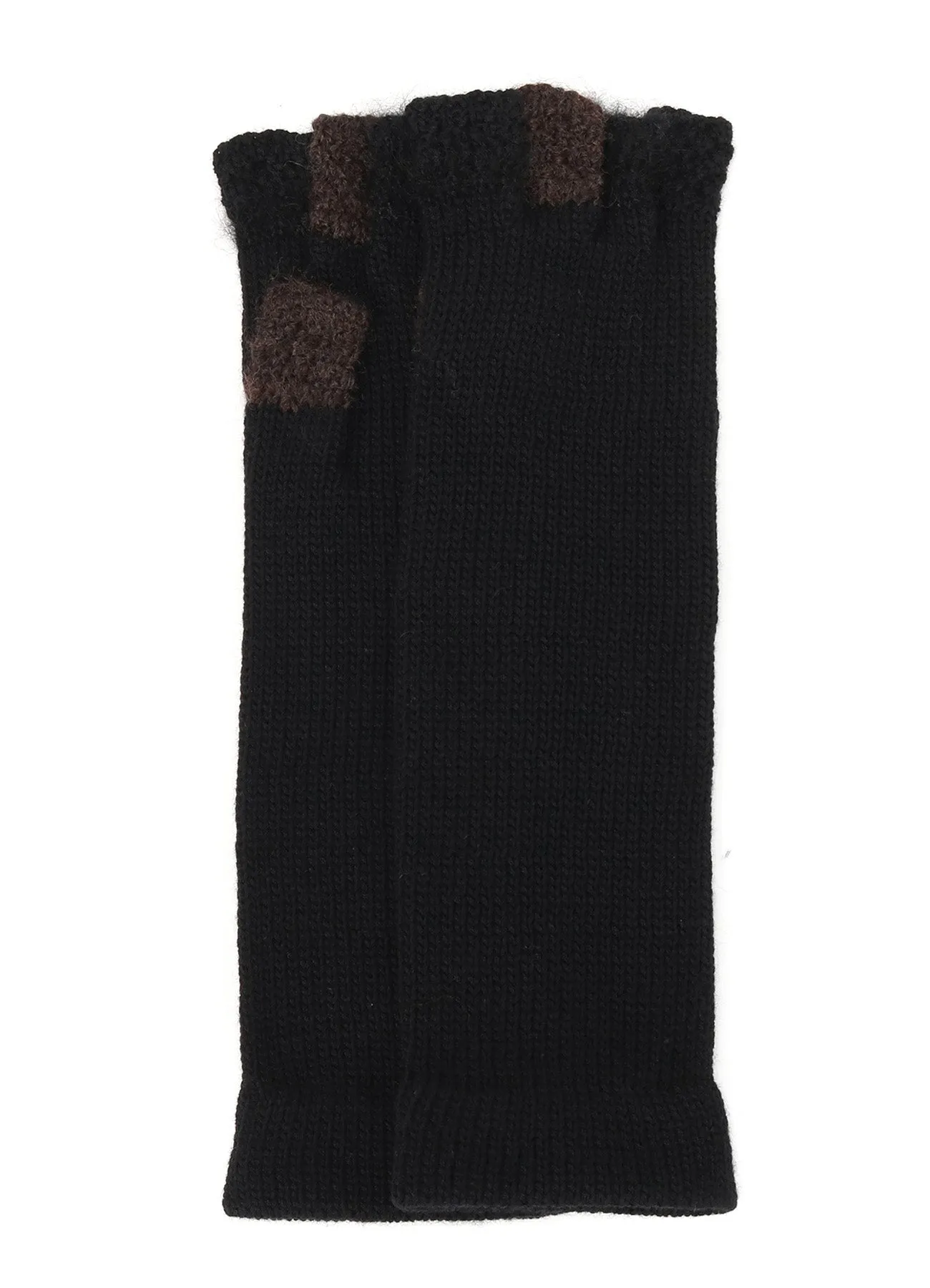 W SLUB×MOHAIR PATCHED FINGERLESS LONG GLOVES sold by Yohji Yamamoto product image thumbnail 2