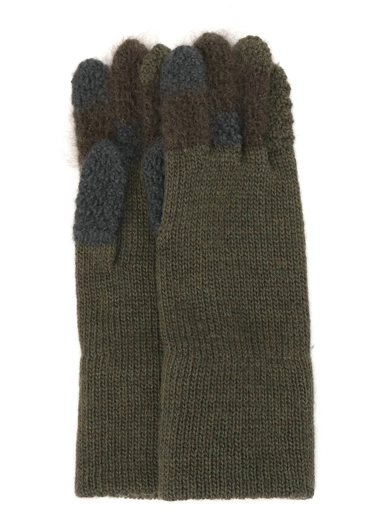W SLUB×MOHAIR PATCHED SHORT GLOVES sold by Yohji Yamamoto product image thumbnail 2