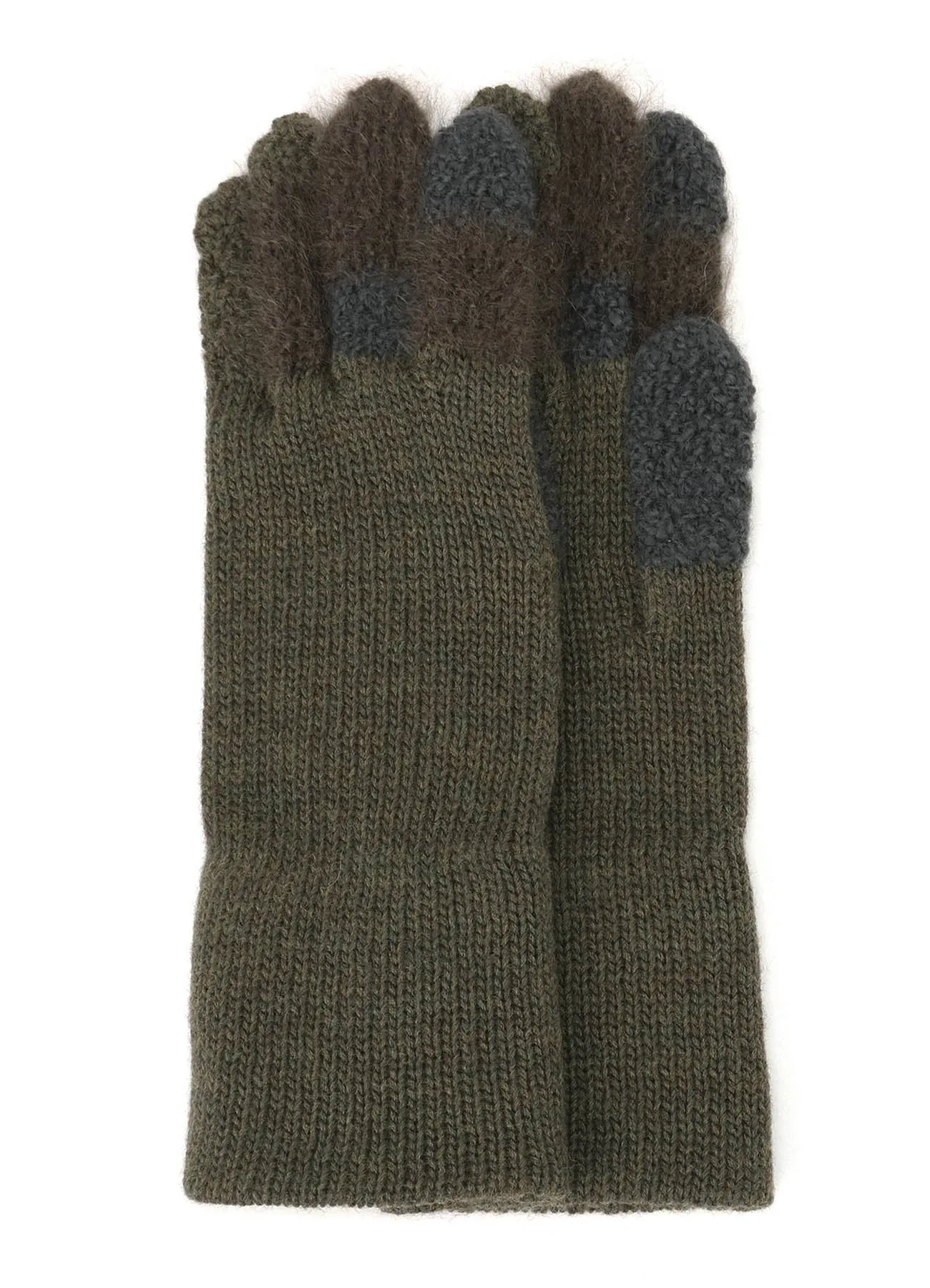 W SLUB×MOHAIR PATCHED SHORT GLOVES sold by Yohji Yamamoto product image thumbnail 3