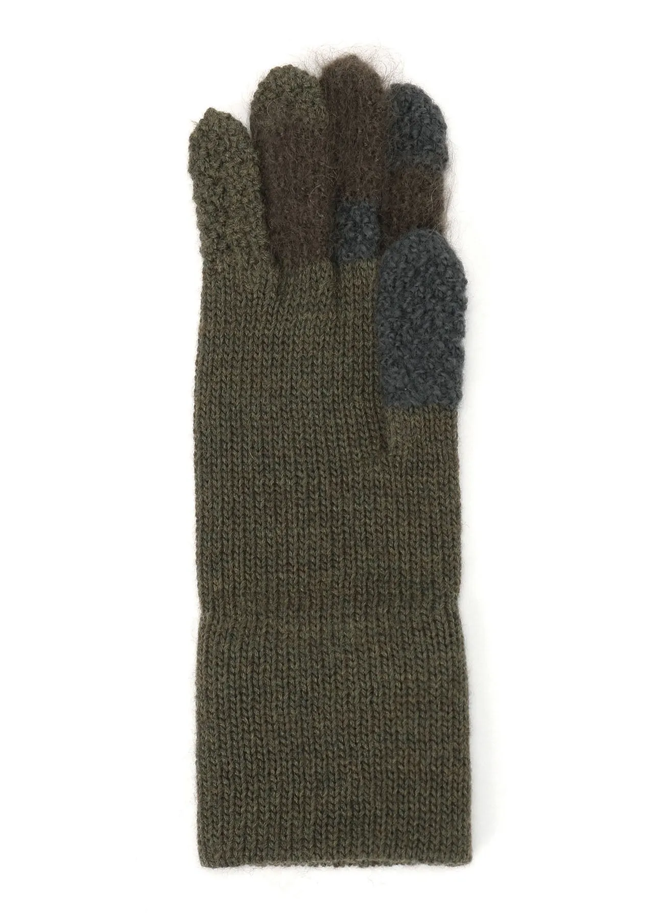 W SLUB×MOHAIR PATCHED SHORT GLOVES sold by Yohji Yamamoto product image thumbnail 4