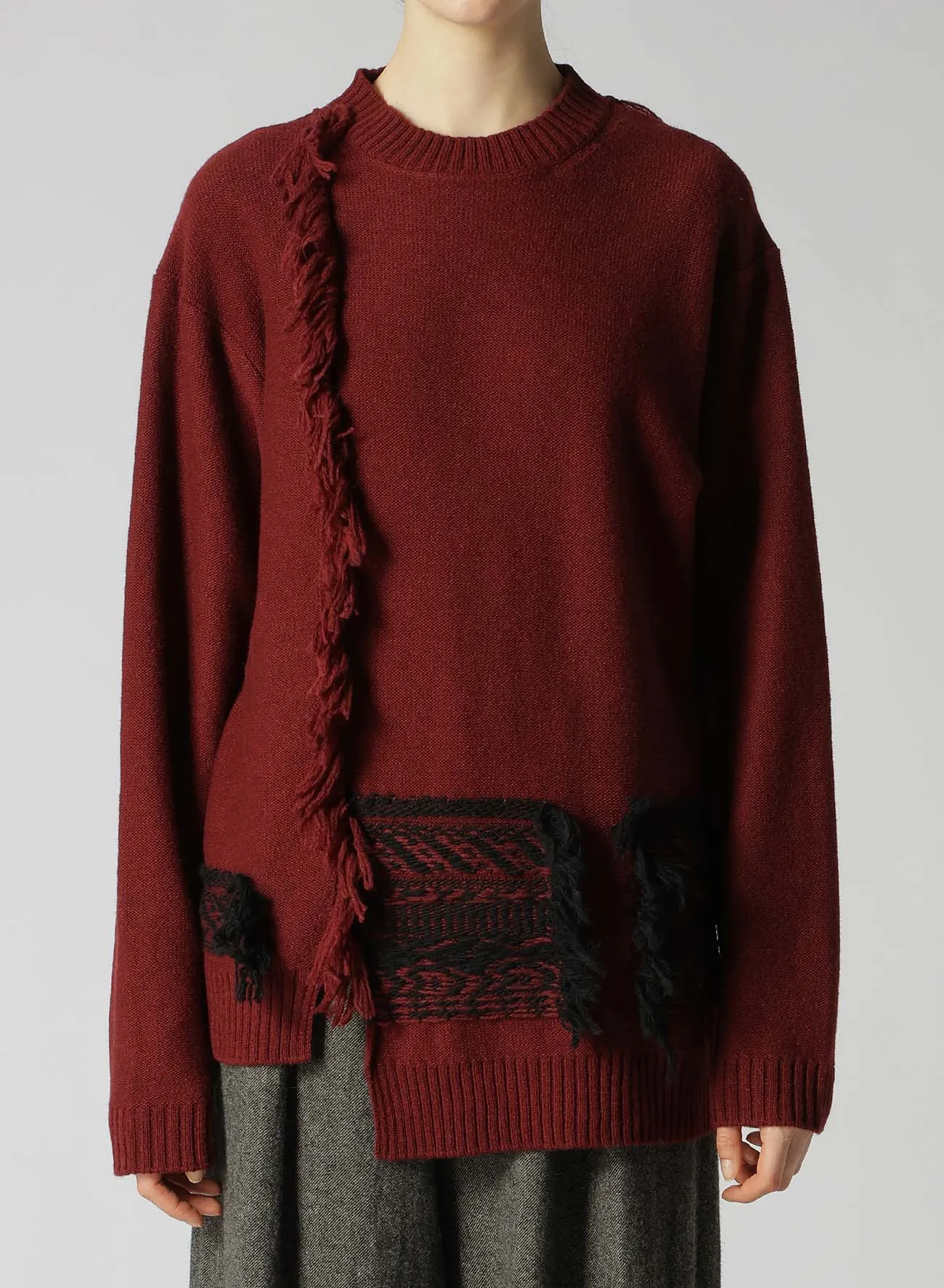 WOOL BLEND JACQUARD PULLOVER sold by Yohji Yamamoto product image thumbnail 4