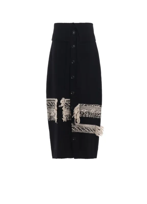 WOOL BLEND JACQUARD SKIRT sold by Yohji Yamamoto