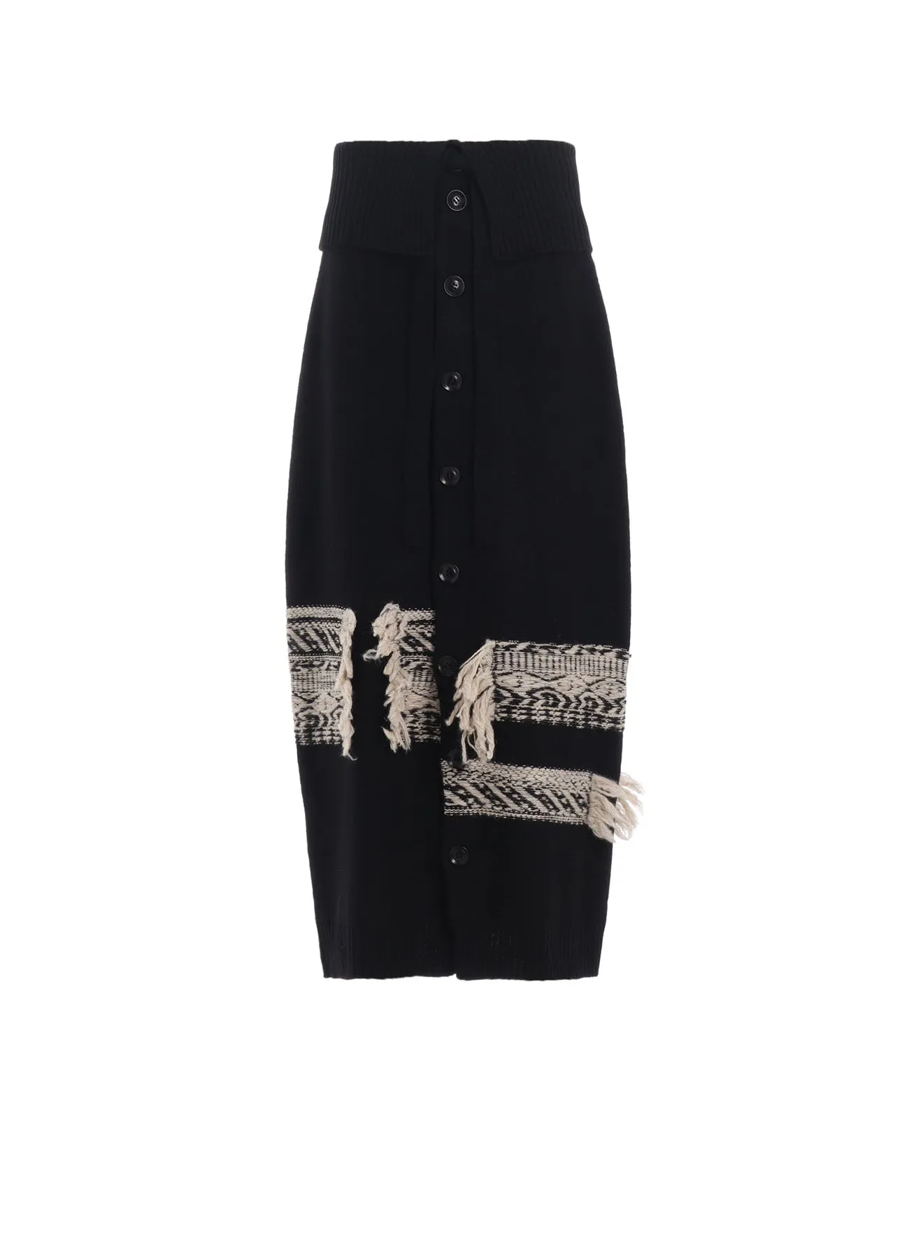 WOOL BLEND JACQUARD SKIRT sold by Yohji Yamamoto