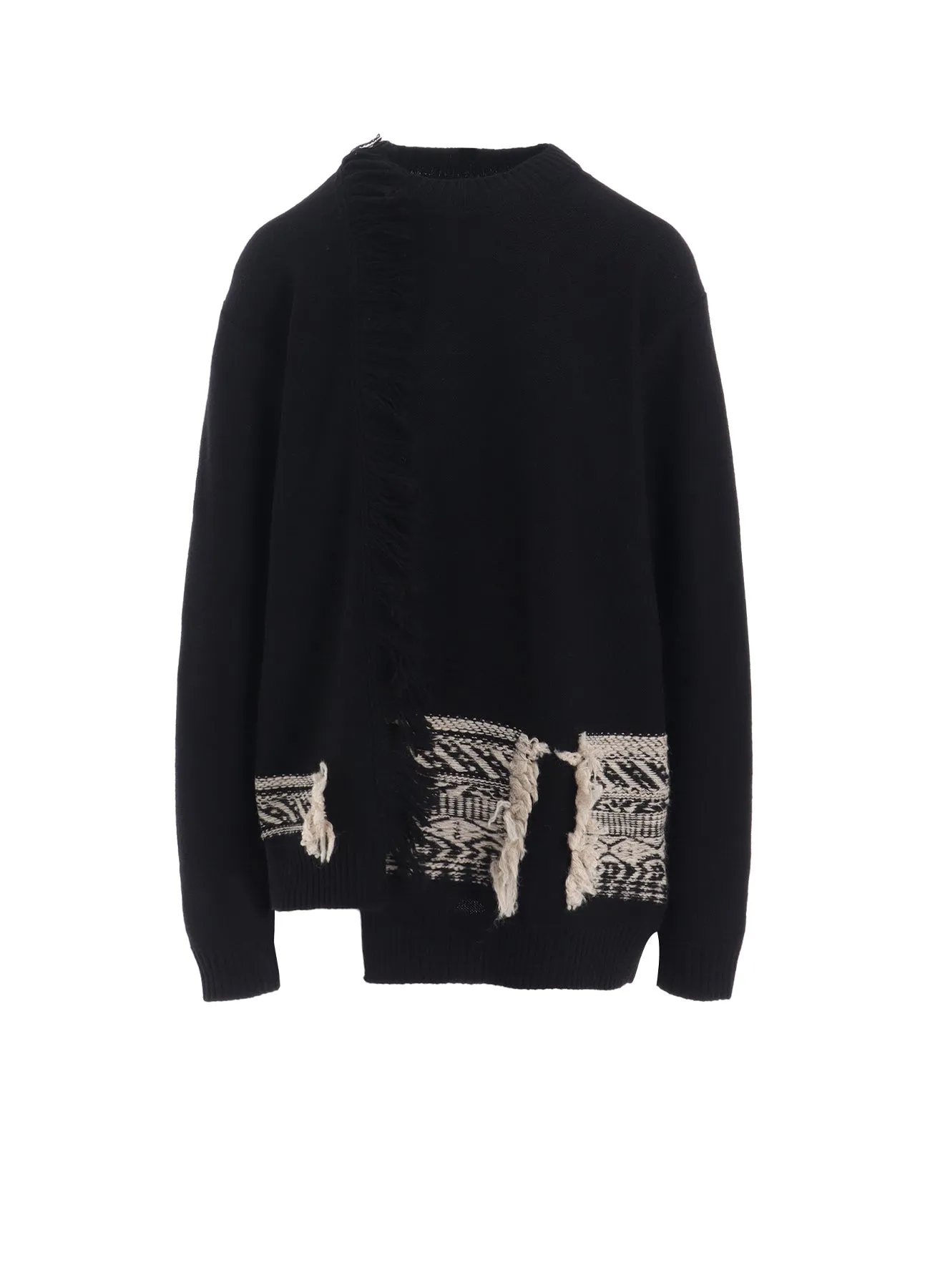 WOOL BLEND JACQUARD PULLOVER sold by Yohji Yamamoto
