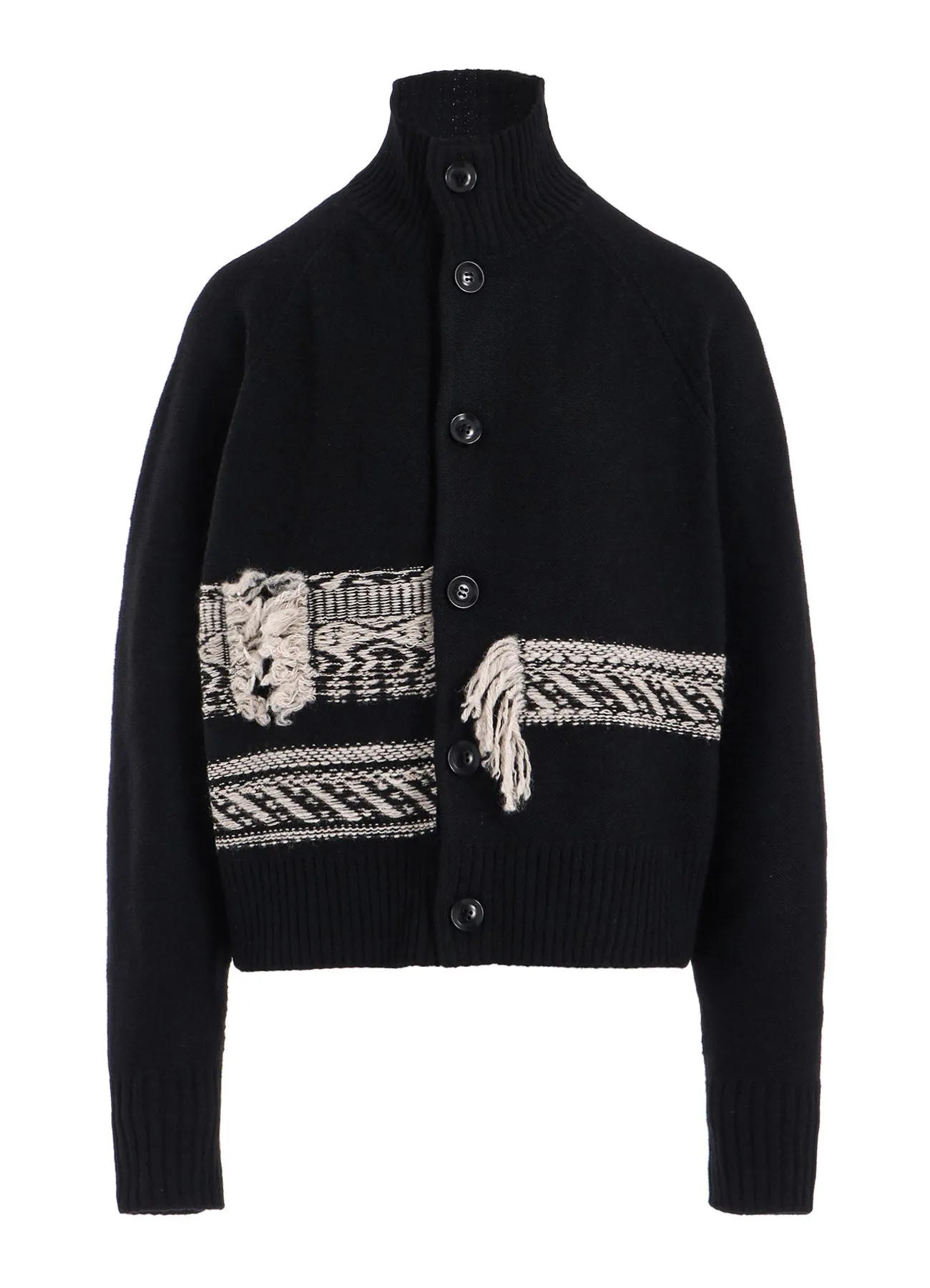 WOOL BLEND JACQUARD HIGH NECK CARDIGAN sold by Yohji Yamamoto product image thumbnail 2