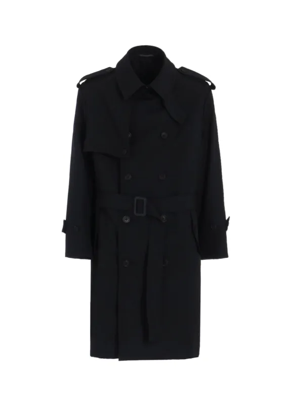 2/60 WOOL GABARDINE SHORT TRENCH COAT made by Yohji Yamamoto