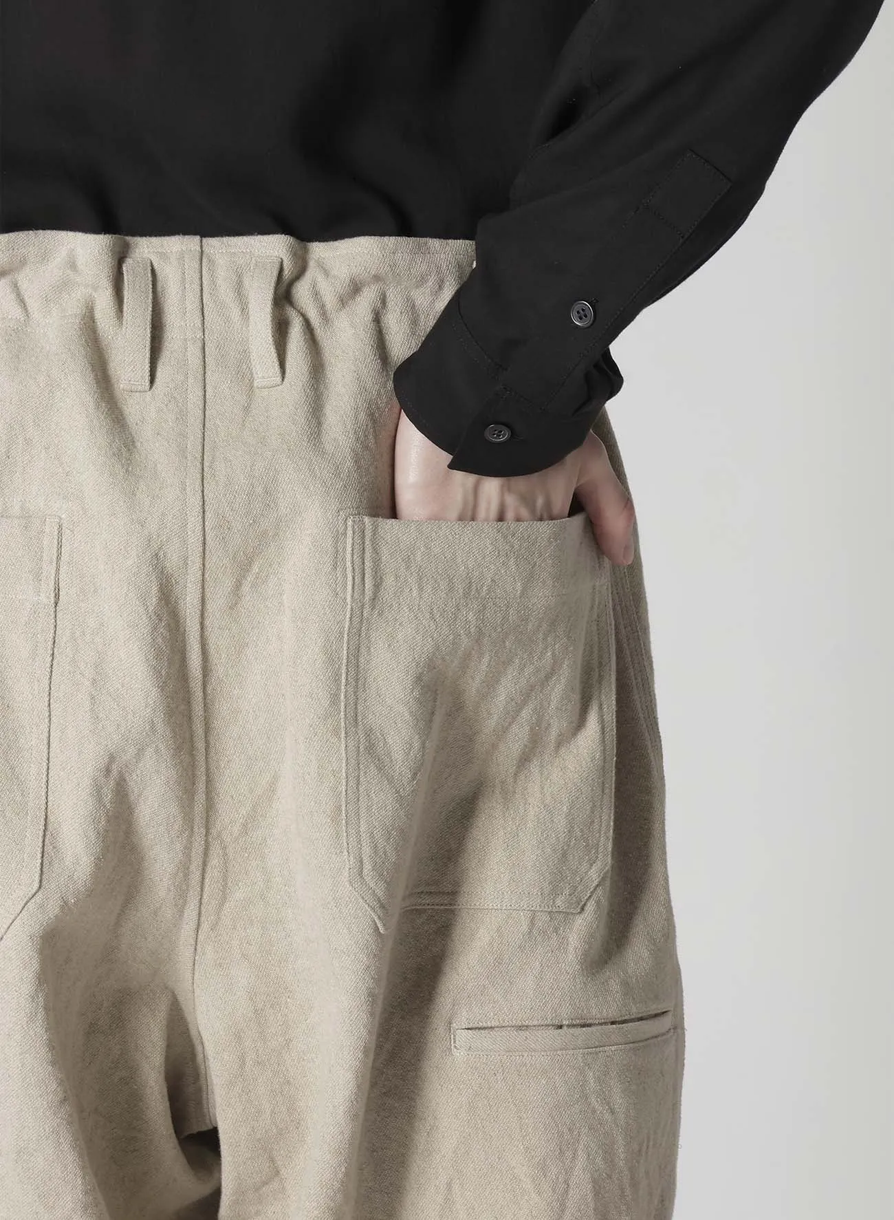 COTTON LINEN GABARDINE 3 STITCHES WORK PANTS sold by Yohji Yamamoto product image thumbnail 5