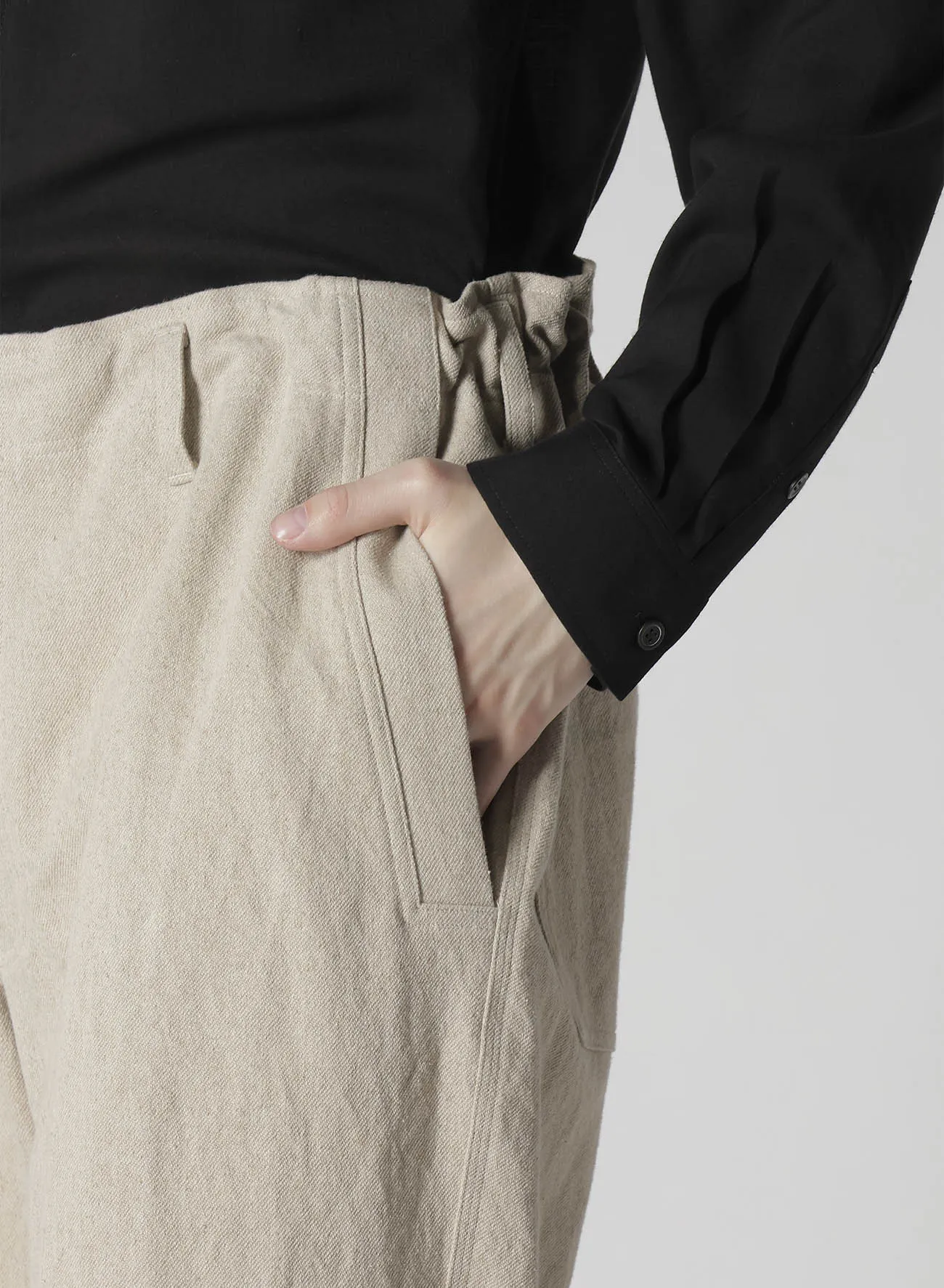 COTTON LINEN GABARDINE 3 STITCHES WORK PANTS sold by Yohji Yamamoto product image thumbnail 4
