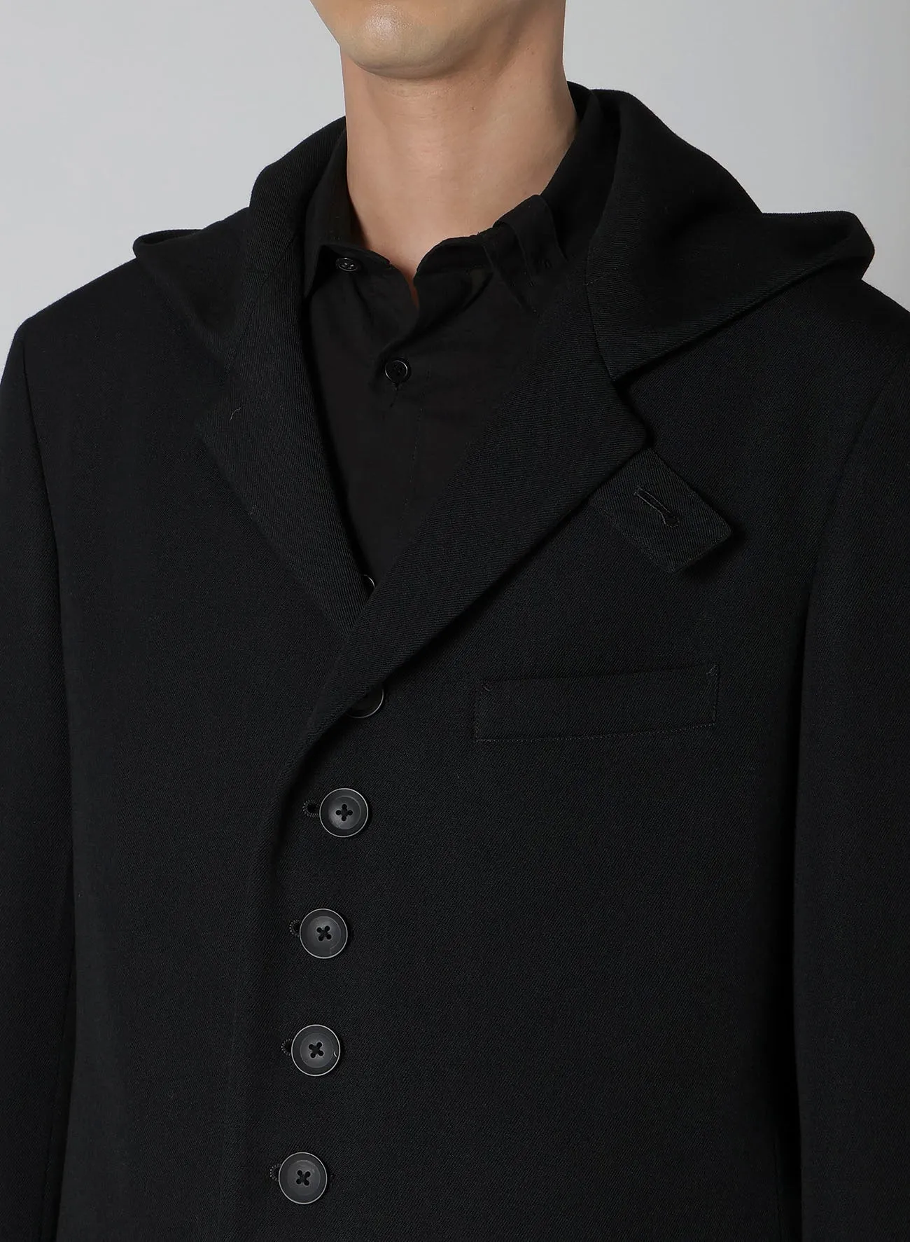 ARMY GABARDINE HOODED TAB JACKET sold by Yohji Yamamoto product image thumbnail 4
