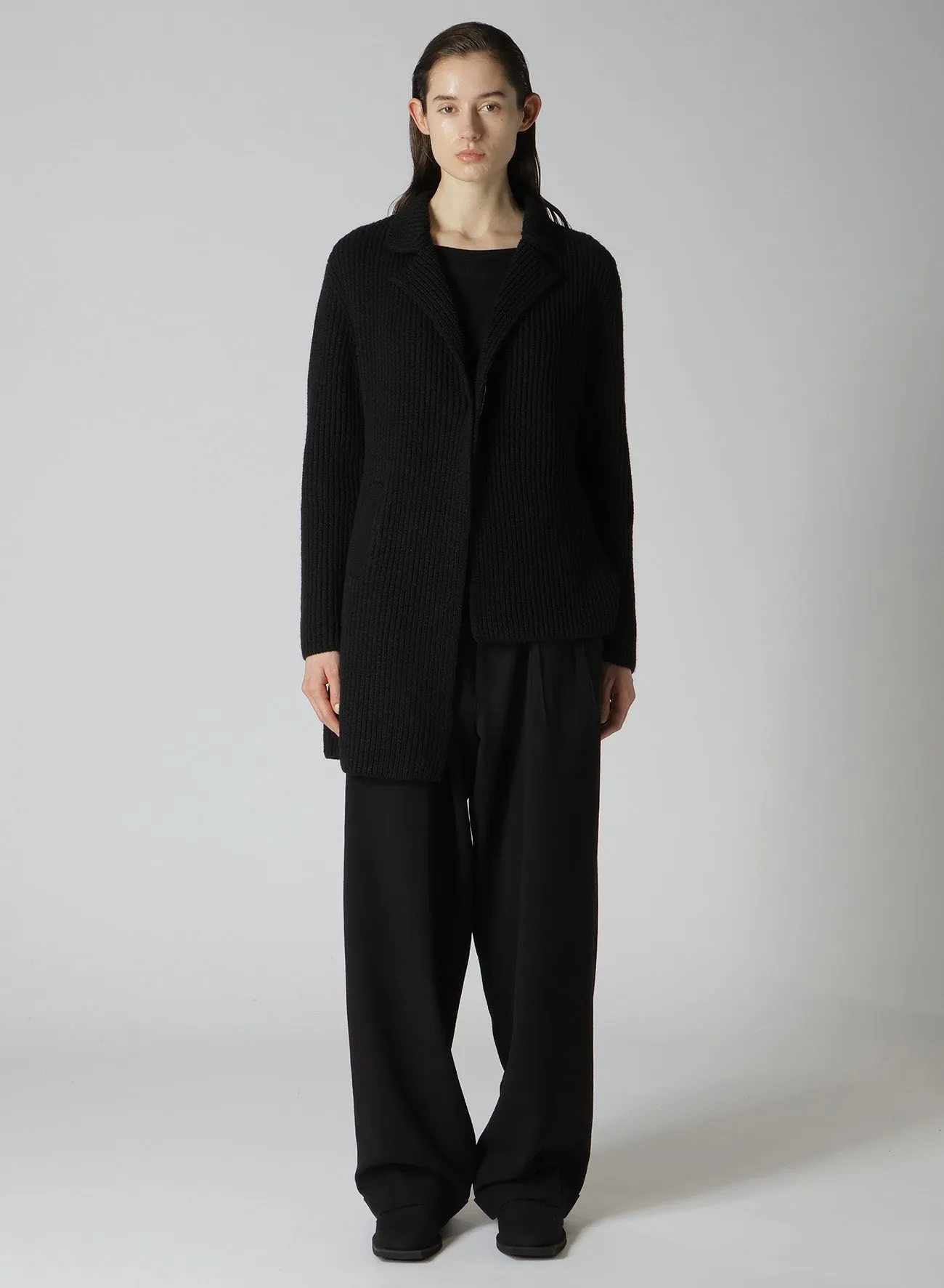 HALF CARDIGAN+PLAIN WEAVE ASYMMETRY JACKET sold by Yohji Yamamoto product image thumbnail 3