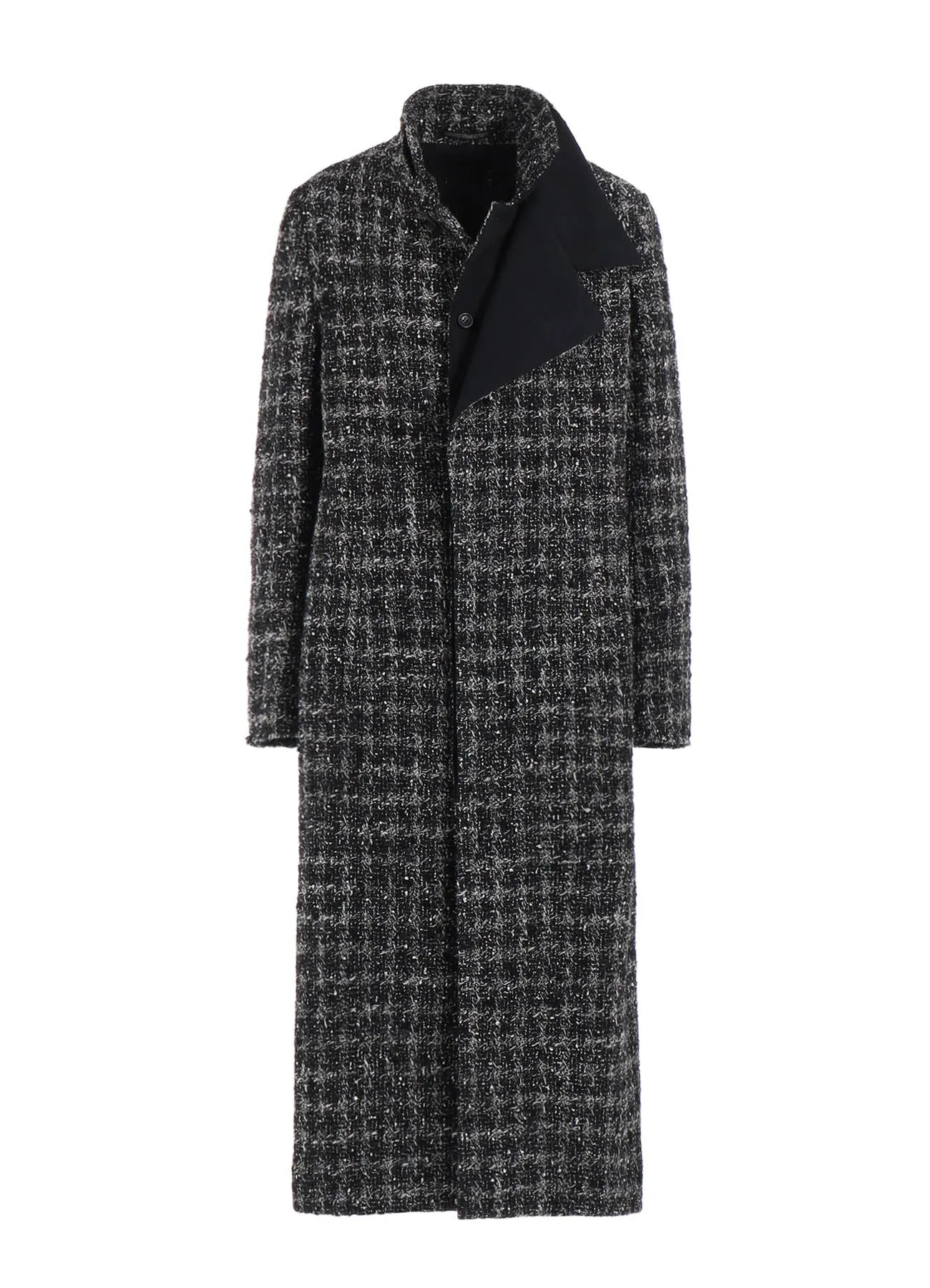 GREY HOUNDSTOOTH R DOUBLE LAYERED LONG COAT sold by Yohji Yamamoto product image thumbnail 3