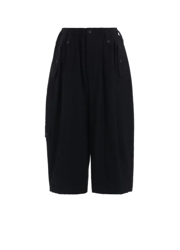 SHRINK WOOL GABARDINE POCKET DETAIL WIDE PANTS sold by Yohji Yamamoto