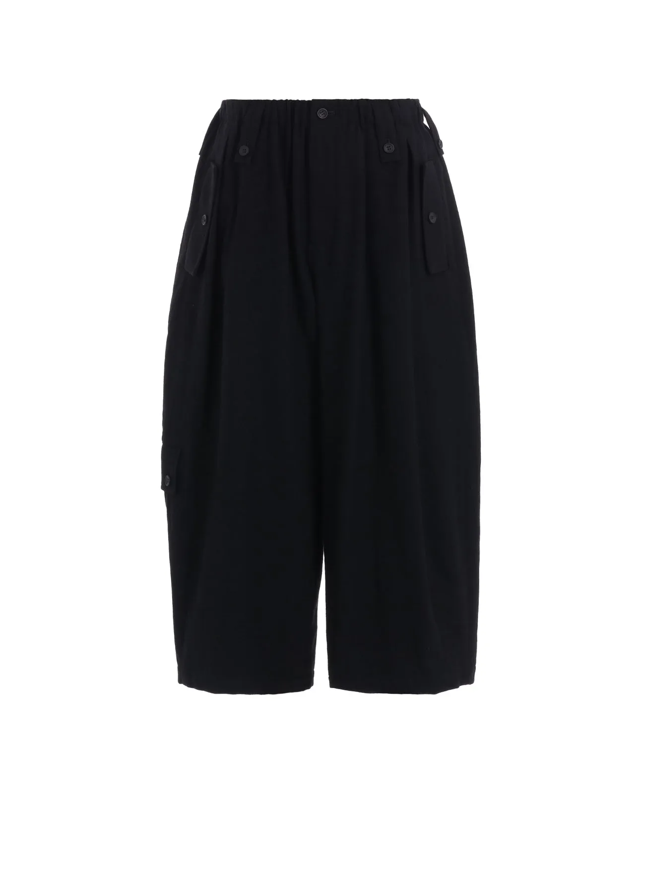 SHRINK WOOL GABARDINE POCKET DETAIL WIDE PANTS sold by Yohji Yamamoto