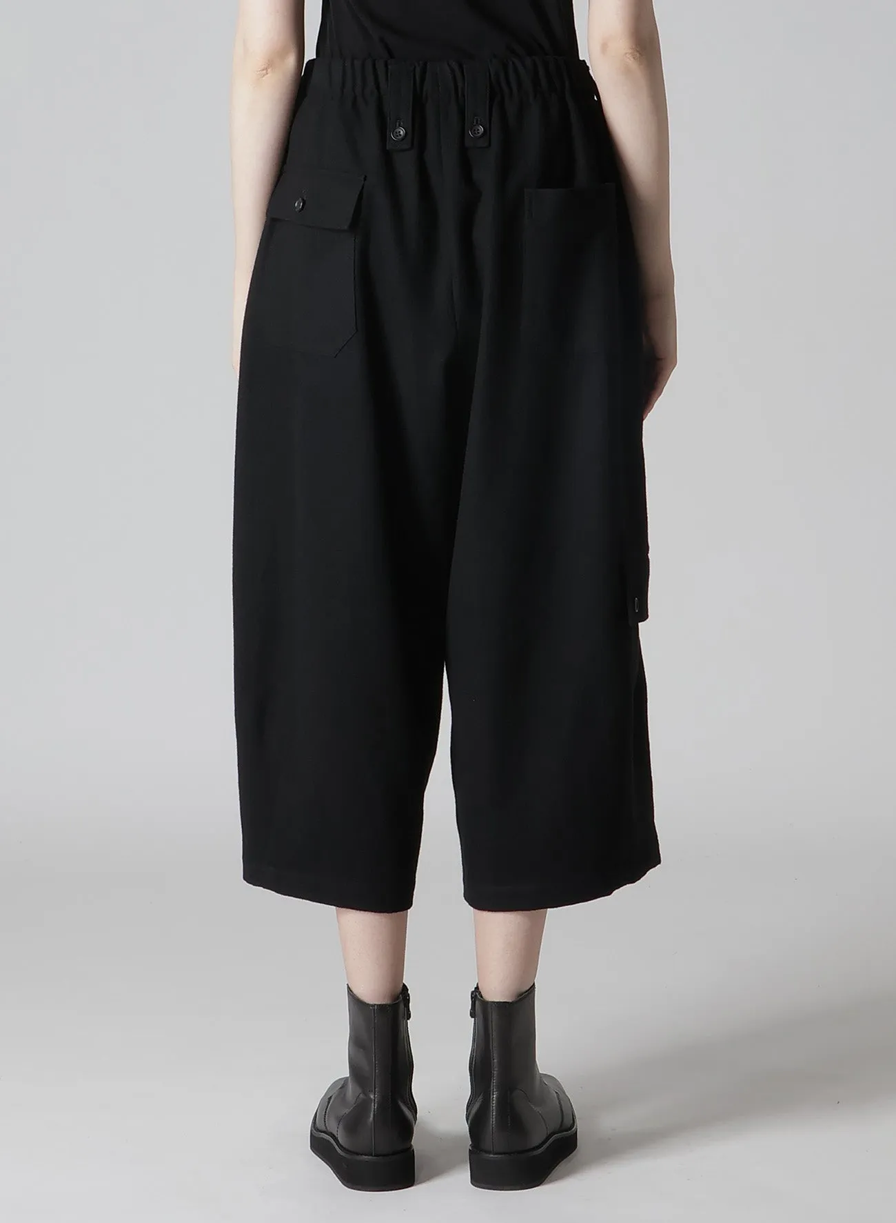 SHRINK WOOL GABARDINE POCKET DETAIL WIDE PANTS sold by Yohji Yamamoto product image thumbnail 5