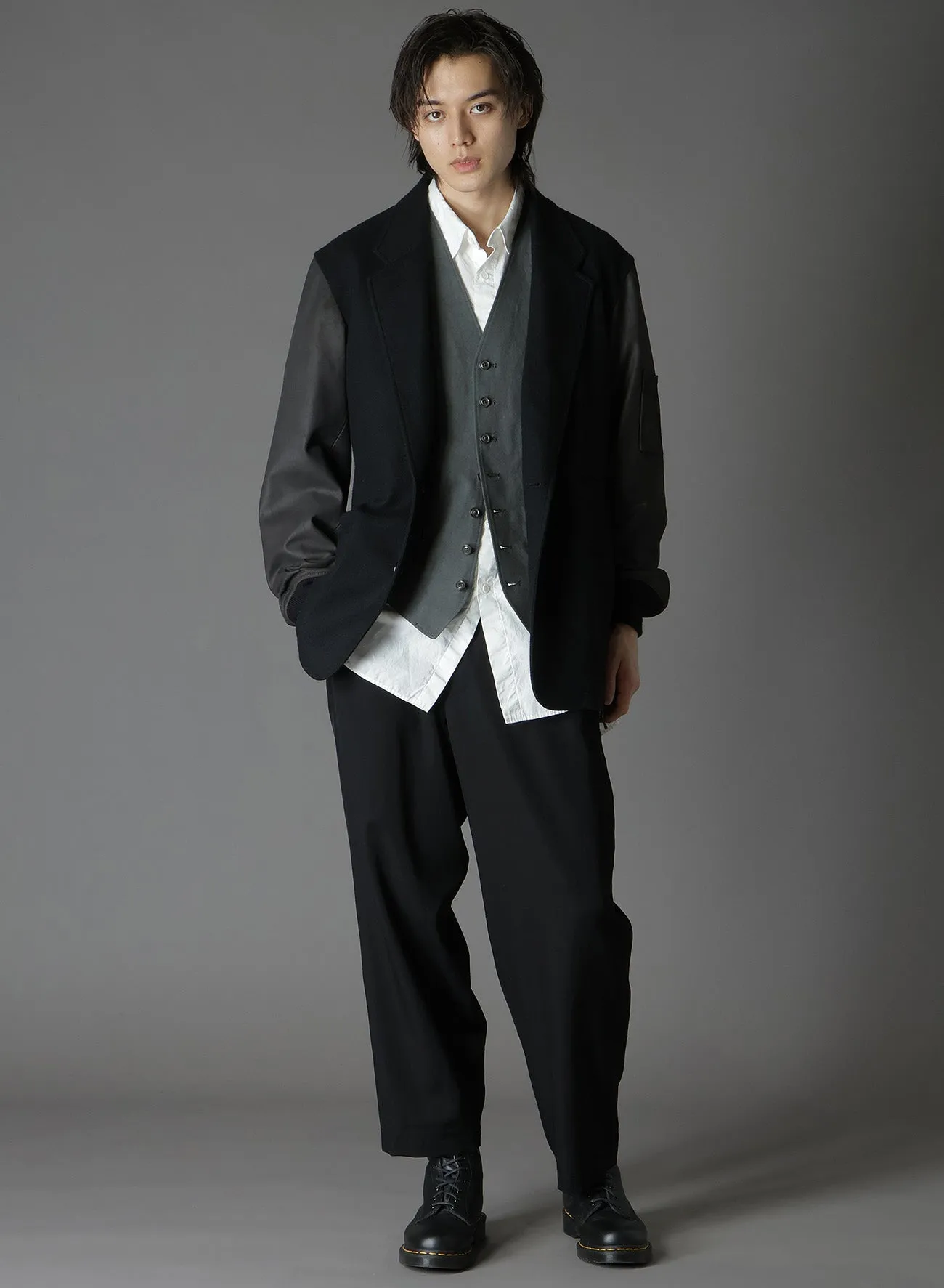COTTON ZAZA CROSS WA ZIPPER POCKET VEST sold by Yohji Yamamoto product image thumbnail 4
