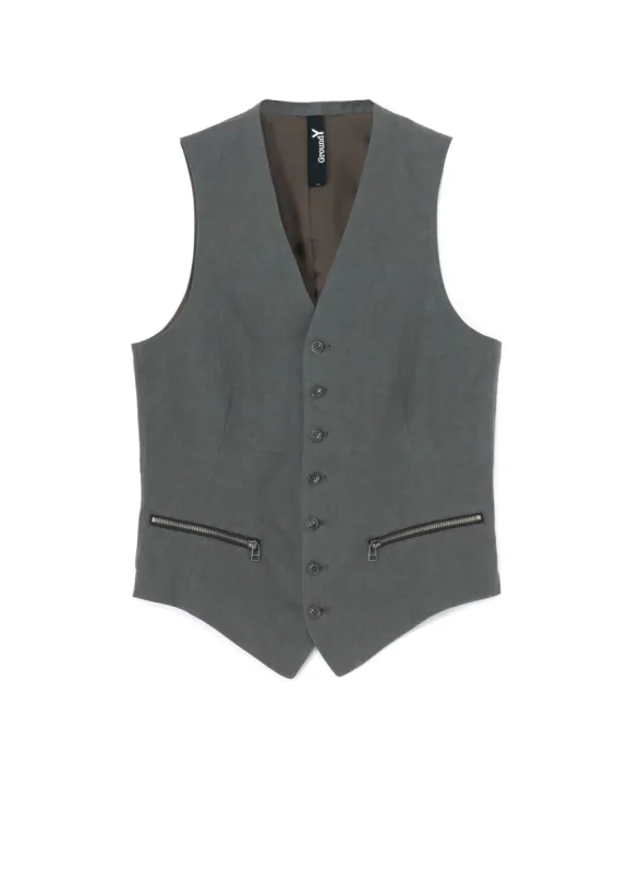 COTTON ZAZA CROSS WA ZIPPER POCKET VEST made by Yohji Yamamoto