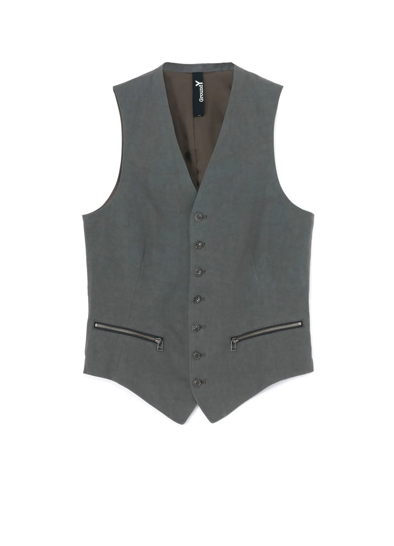 COTTON ZAZA CROSS WA ZIPPER POCKET VEST sold by Yohji Yamamoto