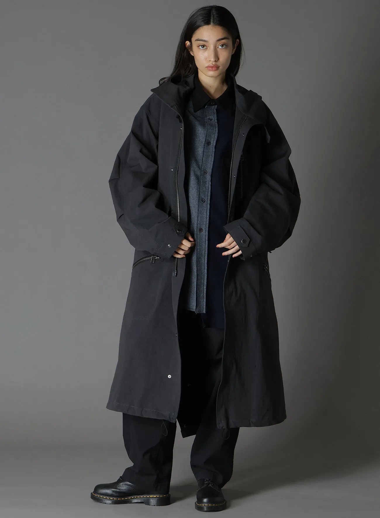 COTTON POPLIN WA ZIPPER POCKET MOD COAT sold by Yohji Yamamoto product image thumbnail 2