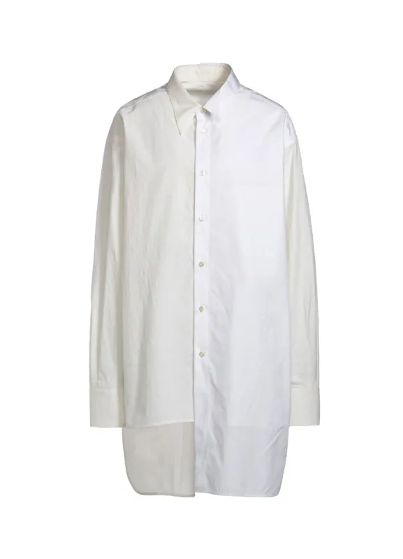 HIGH TWISTED COTTON DOUBLE LAYERED WING COLLAR SHIRT sold by Yohji Yamamoto