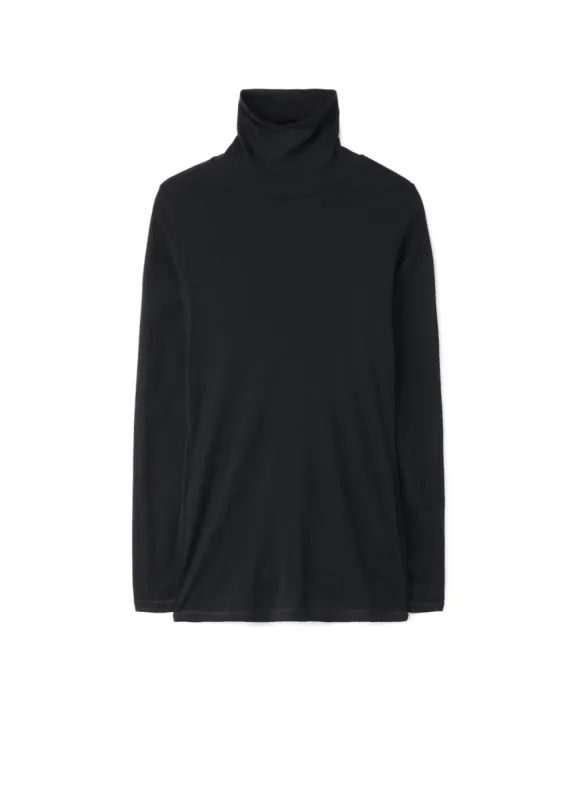 60/- COTTON SOFT RIB JERSEY HIGH NECK LONG SLEEVE SHIRT sold by Yohji Yamamoto