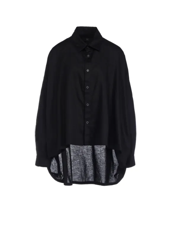 [Y's BORN PRODUCT] THIN COTTON TWILL DOUBLE FRONT OVERSIZED SHIRT sold by Yohji Yamamoto