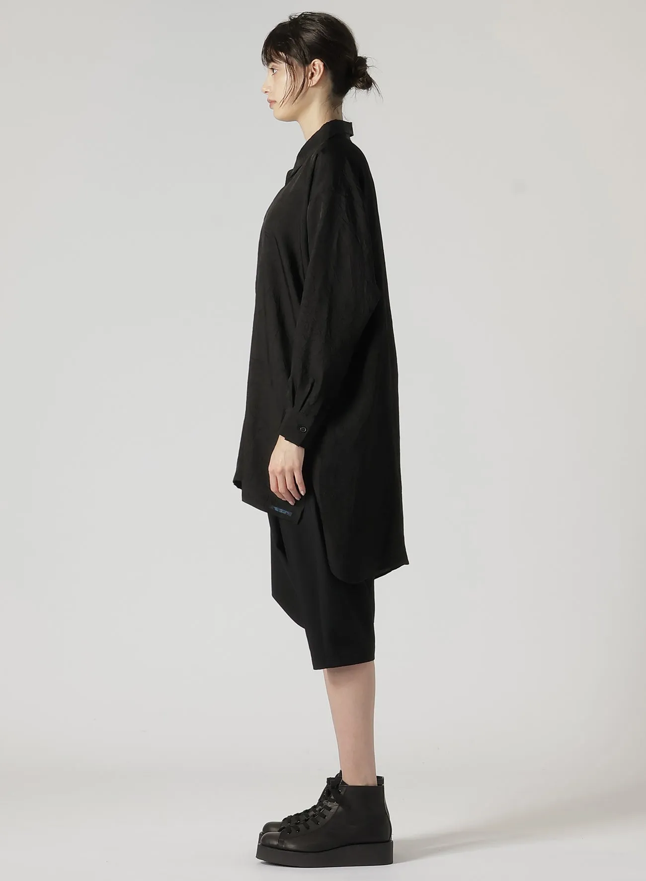 Cu WRINKLED TWILL R-DOUBLE PLACKET BLOUSE sold by Yohji Yamamoto product image thumbnail 4