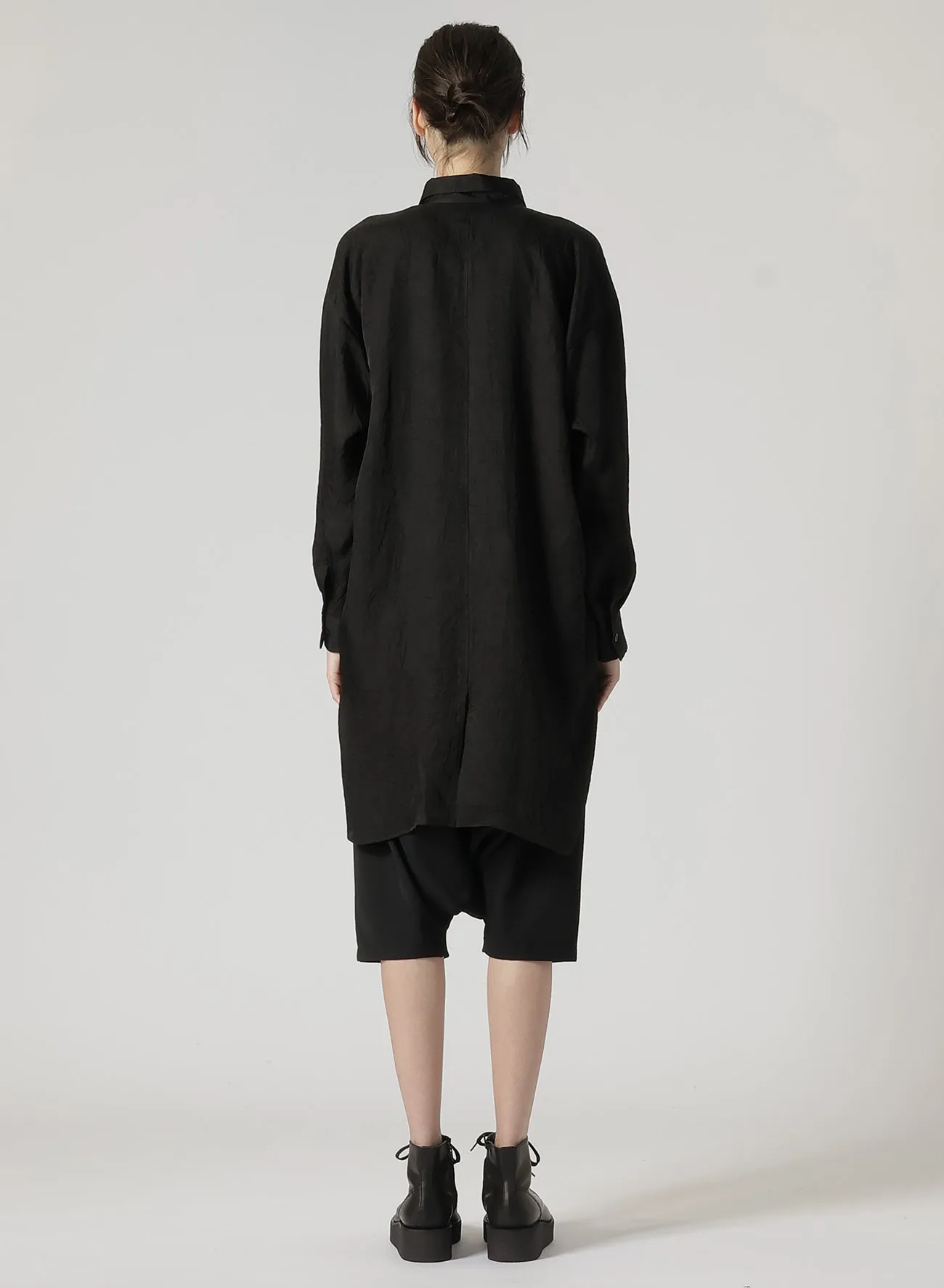 Cu WRINKLED TWILL R-DOUBLE PLACKET BLOUSE sold by Yohji Yamamoto product image thumbnail 5