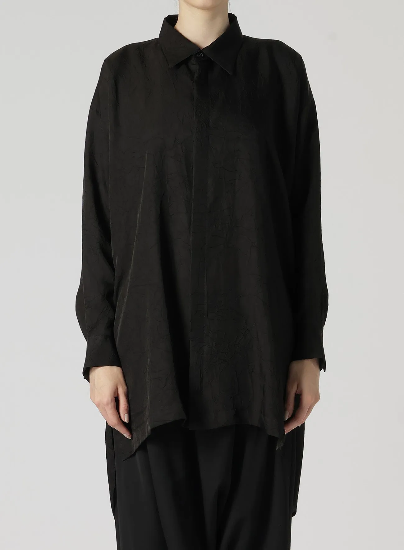 Cu WRINKLED TWILL R-DOUBLE PLACKET BLOUSE sold by Yohji Yamamoto product image thumbnail 2