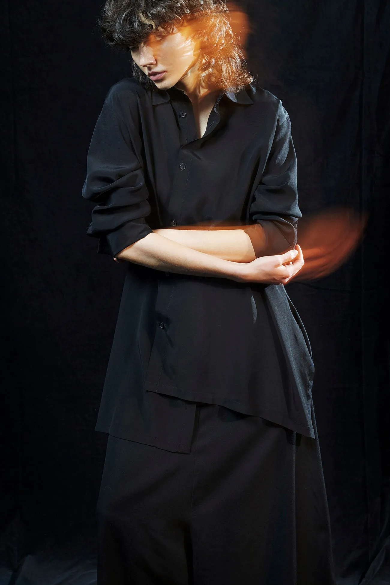 SPUN RY CLOTH R-ASYMMETRIC FLARE BLOUSE sold by Yohji Yamamoto product image thumbnail 2