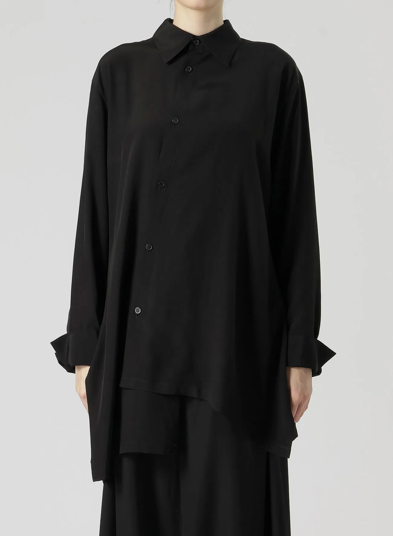 SPUN RY CLOTH R-ASYMMETRIC FLARE BLOUSE sold by Yohji Yamamoto product image thumbnail 5