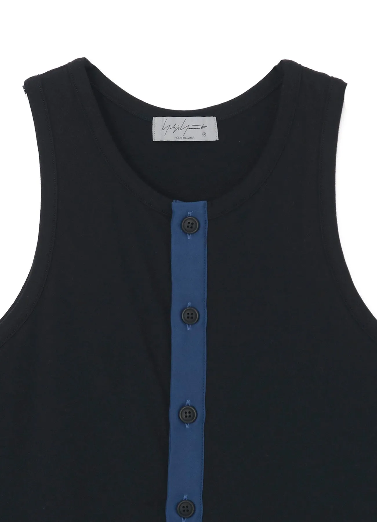 30/- COMBED SINGLE JERSEY FRONT OPEN TANK TOP sold by Yohji Yamamoto product image thumbnail 5