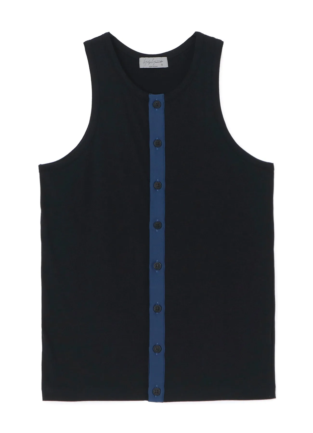 30/- COMBED SINGLE JERSEY FRONT OPEN TANK TOP sold by Yohji Yamamoto product image thumbnail 3