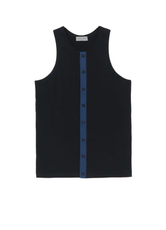 30/- COMBED SINGLE JERSEY FRONT OPEN TANK TOP sold by Yohji Yamamoto