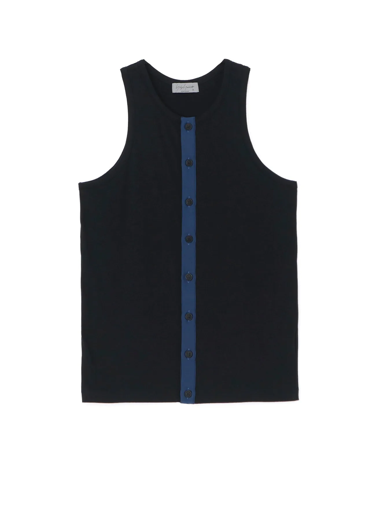 30/- COMBED SINGLE JERSEY FRONT OPEN TANK TOP sold by Yohji Yamamoto