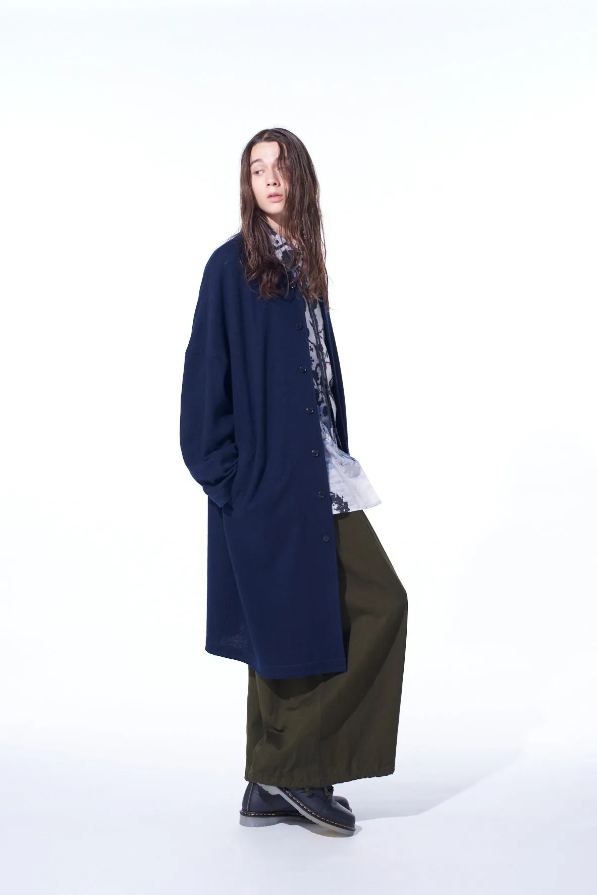 AIRY JERSEY COLLARLESS LONG CARDIGAN sold by Yohji Yamamoto product image thumbnail 5