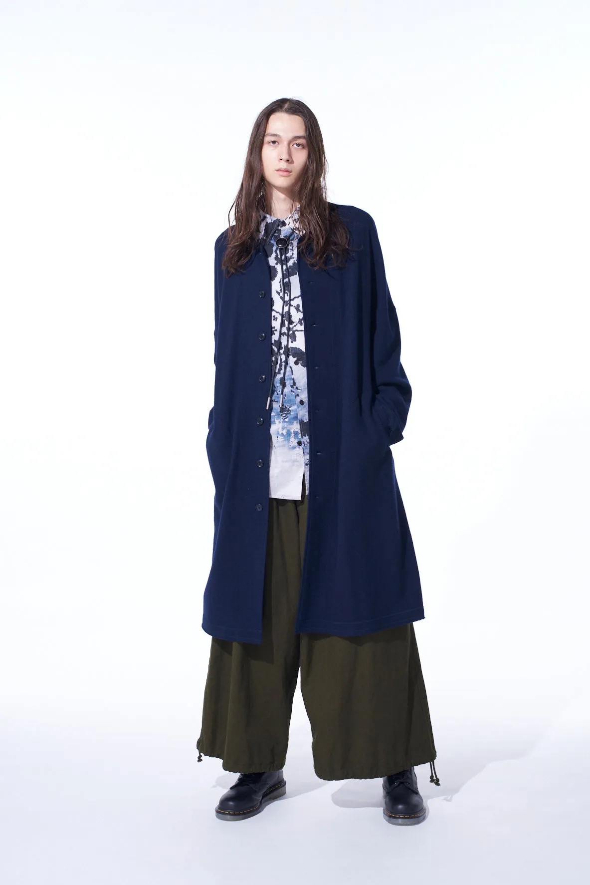 AIRY JERSEY COLLARLESS LONG CARDIGAN sold by Yohji Yamamoto product image thumbnail 2