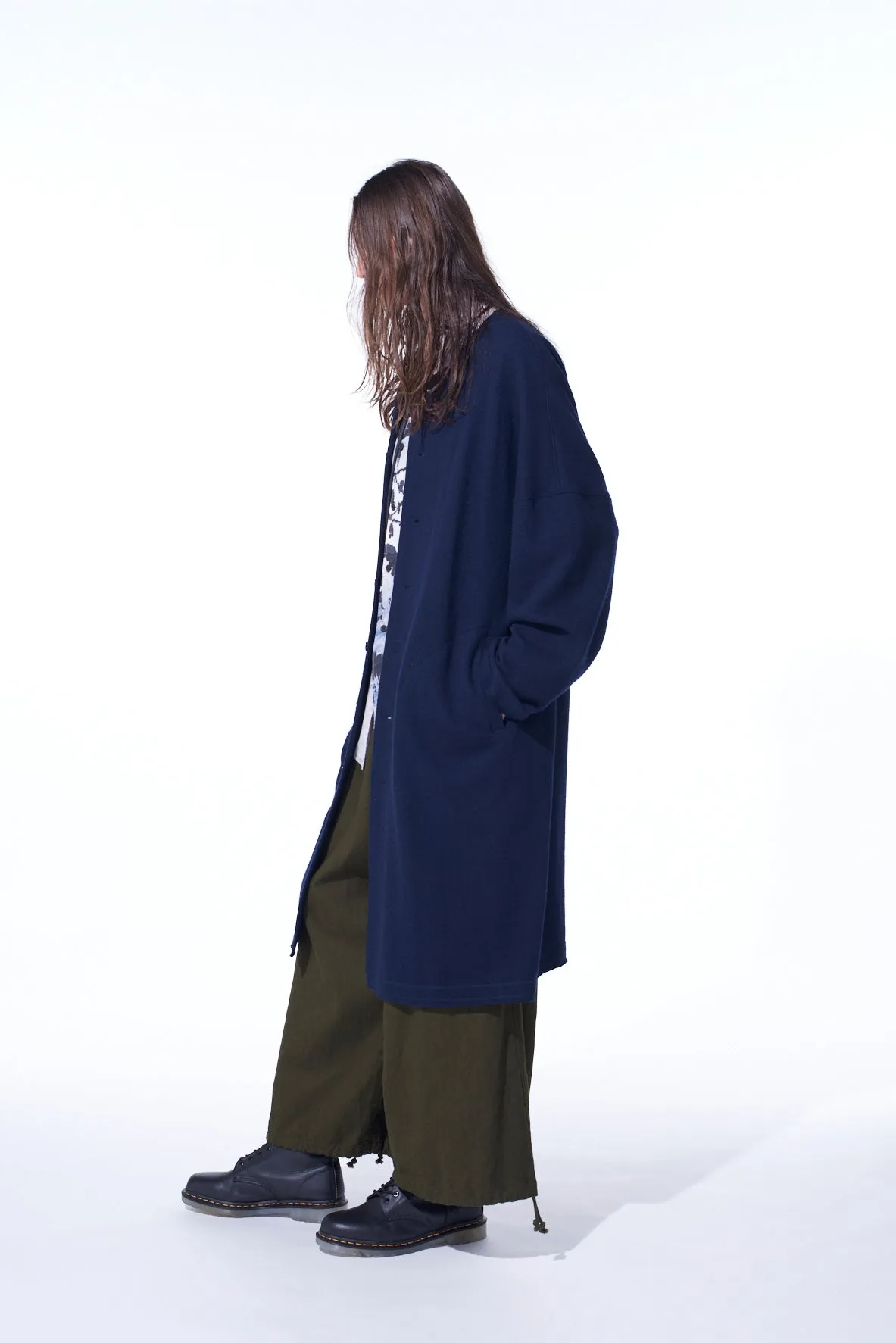 AIRY JERSEY COLLARLESS LONG CARDIGAN sold by Yohji Yamamoto product image thumbnail 3